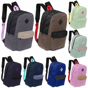 17 Kids Wholesale Backpack in 8 Colors | Padded Back & Diamond Patch  Bulk Case of 24