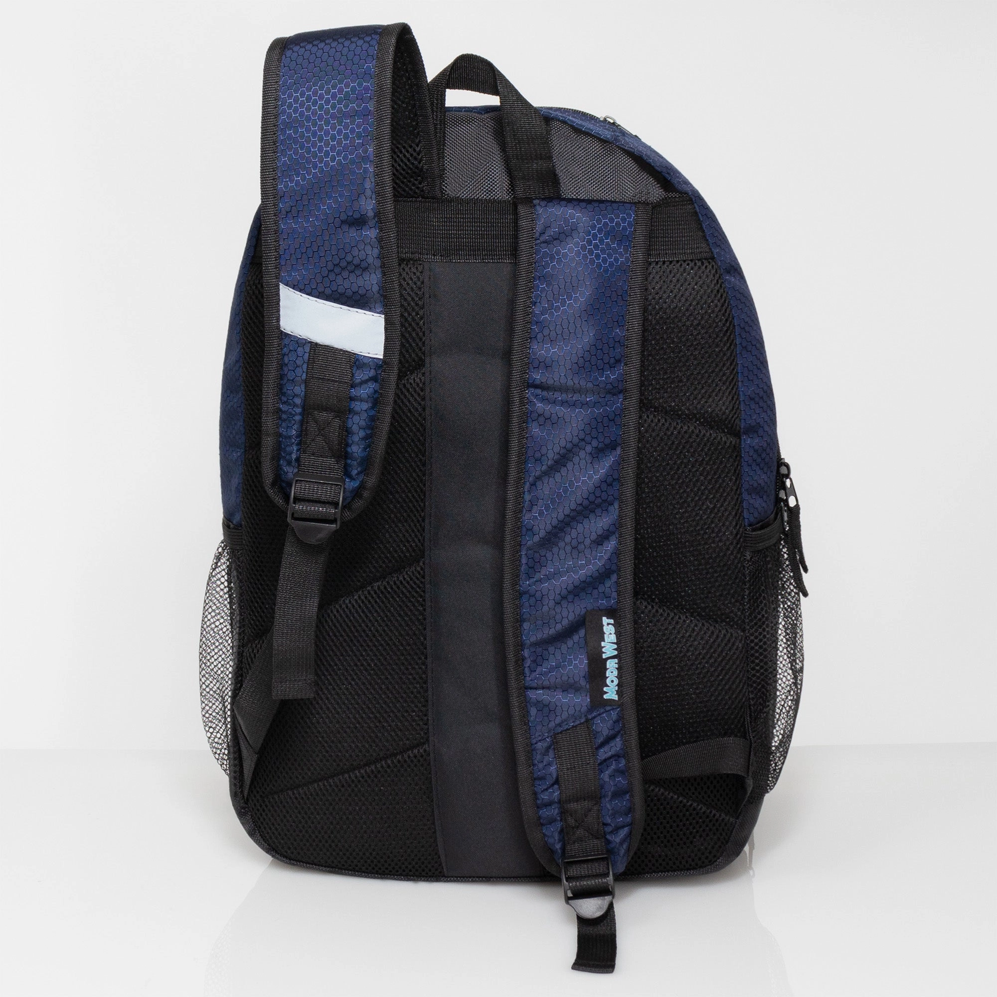 18" Deluxe Padded Back Wholesale Nylon Backpack with Laptop Pocket & Organizer - Bulk Case of 24