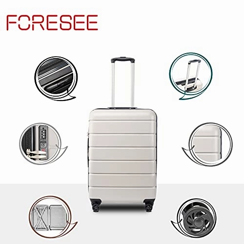 3 Piece Set Luggage Sets Women Men Teens Travel Suitcase with Lightweight TSA Lock Spinner, Home Outdoor Carry On Luggage with 4 Double Silent Wheels Adjustable Handle 20in 24in 28in, White