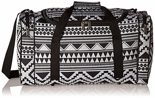 5 Cities Carry On Lightweight Small Hand Luggage Cabin on Flight & Holdalls (2 x Aztec Black/White)