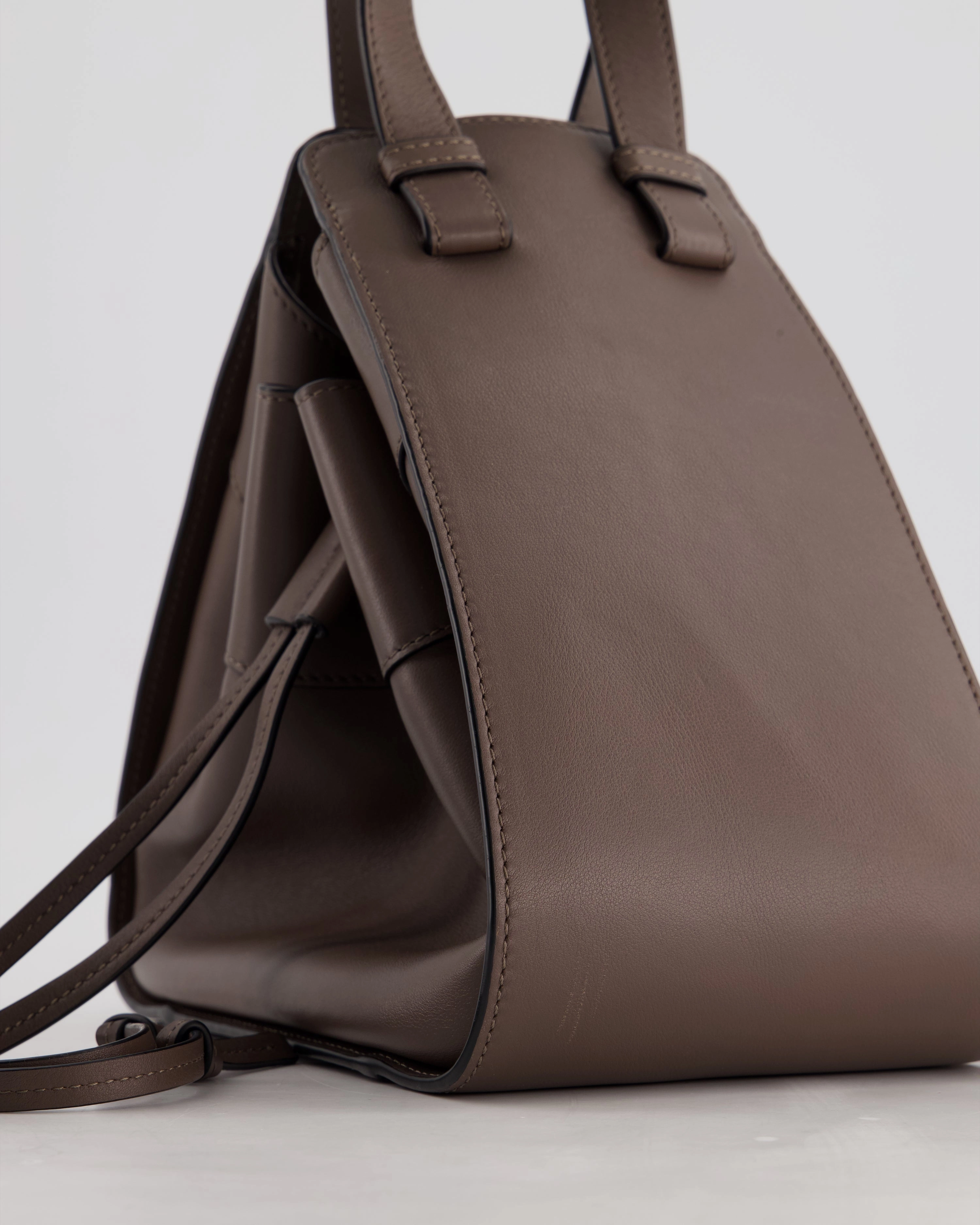 *HOT* Loewe Brown Hammock Small Textured-Leather Shoulder Bag with Silver Hardware  RRP 2,250