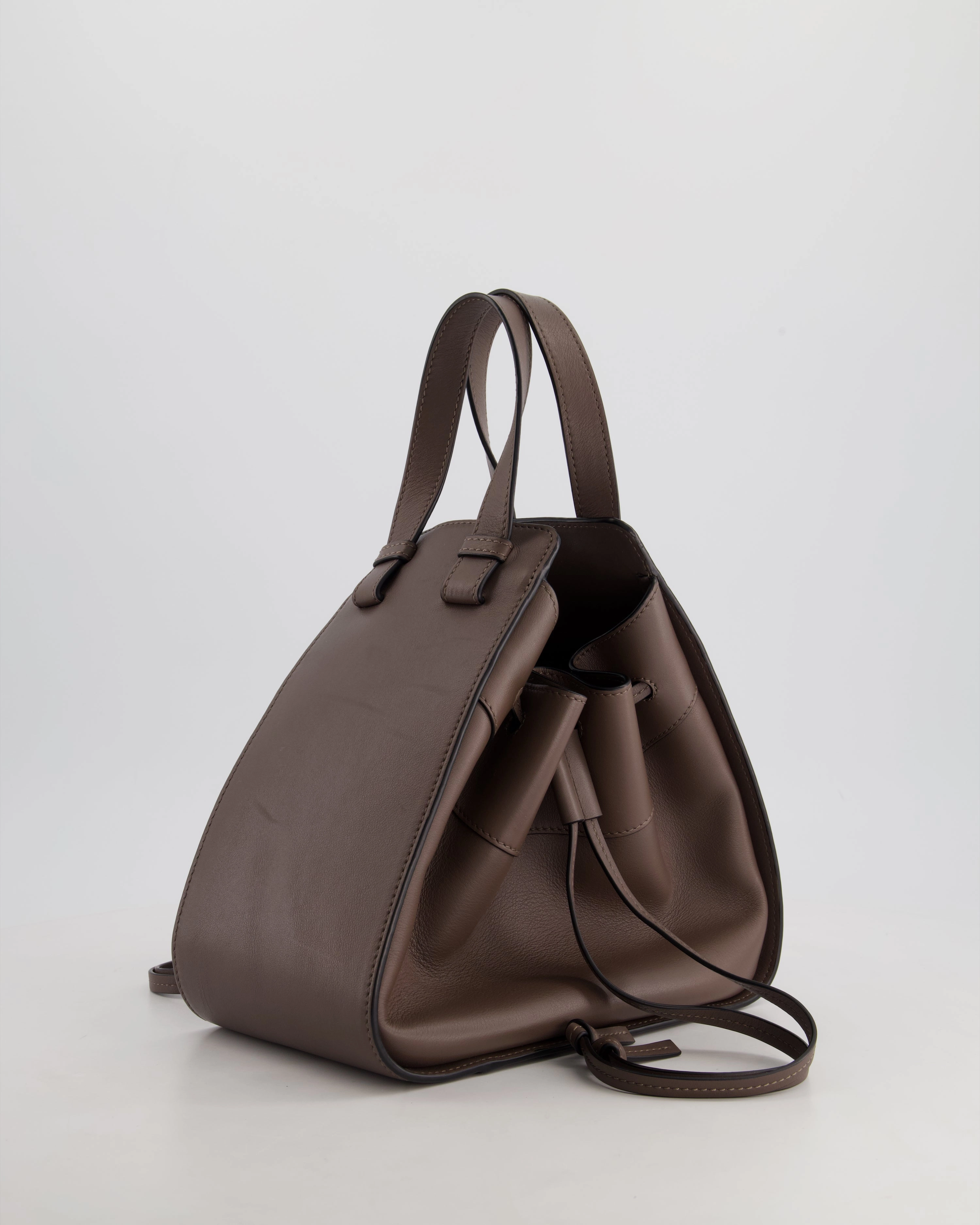 *HOT* Loewe Brown Hammock Small Textured-Leather Shoulder Bag with Silver Hardware  RRP 2,250
