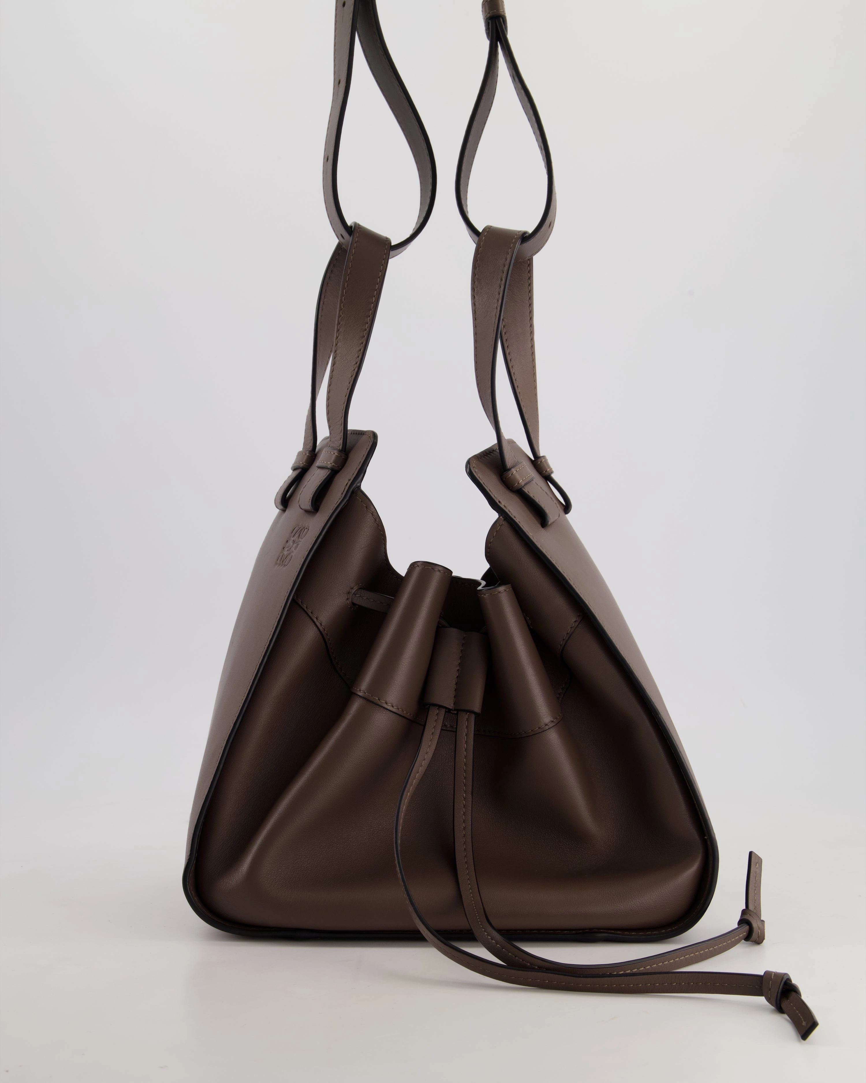 *HOT* Loewe Brown Hammock Small Textured-Leather Shoulder Bag with Silver Hardware  RRP 2,250