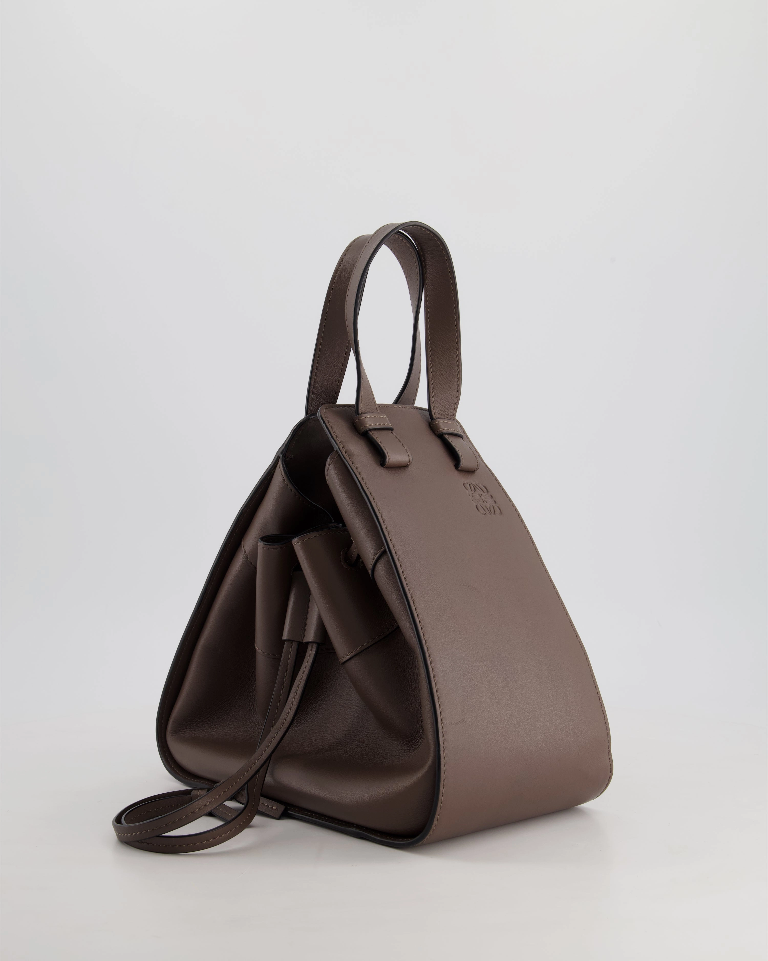 *HOT* Loewe Brown Hammock Small Textured-Leather Shoulder Bag with Silver Hardware  RRP 2,250