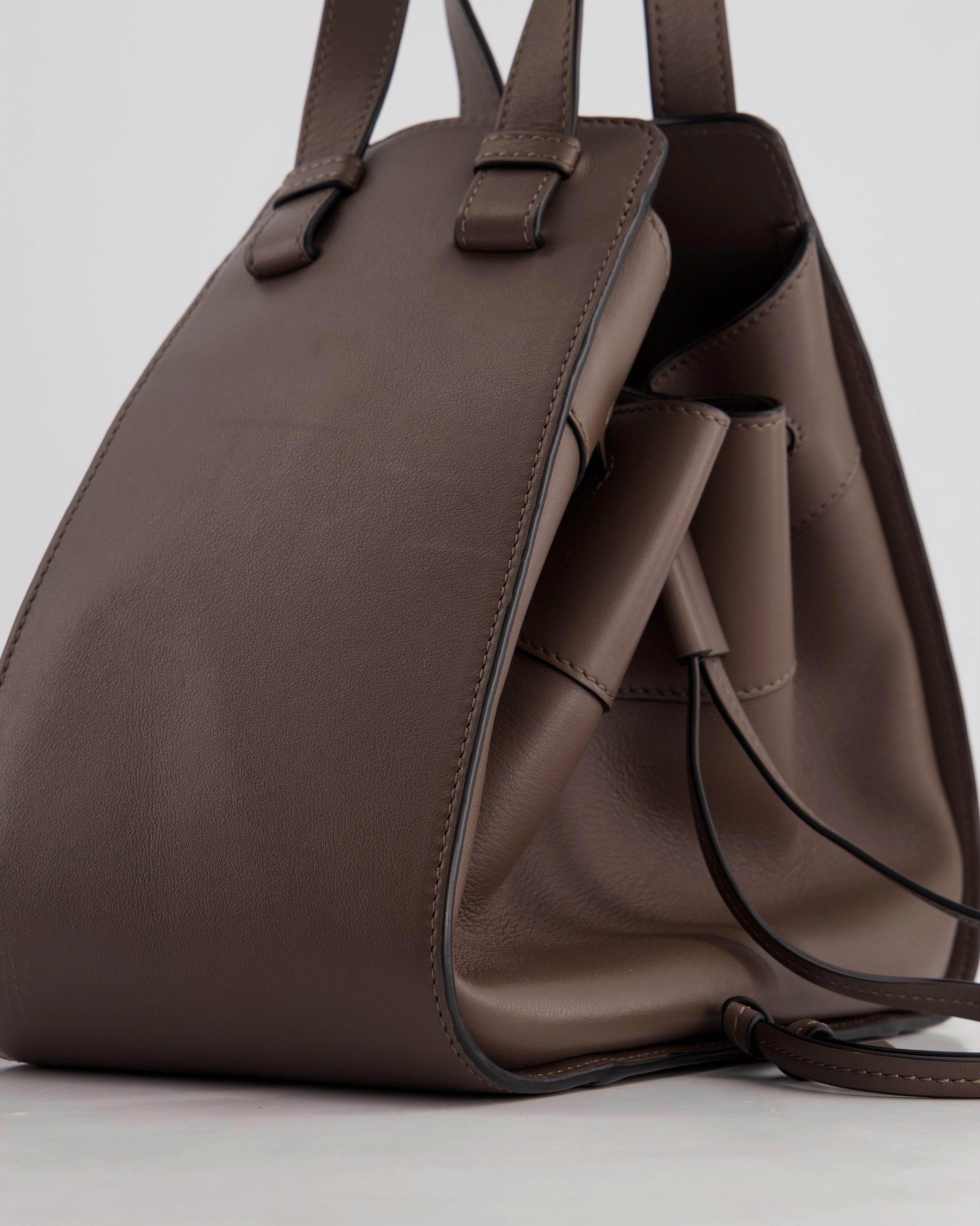 *HOT* Loewe Brown Hammock Small Textured-Leather Shoulder Bag with Silver Hardware  RRP 2,250