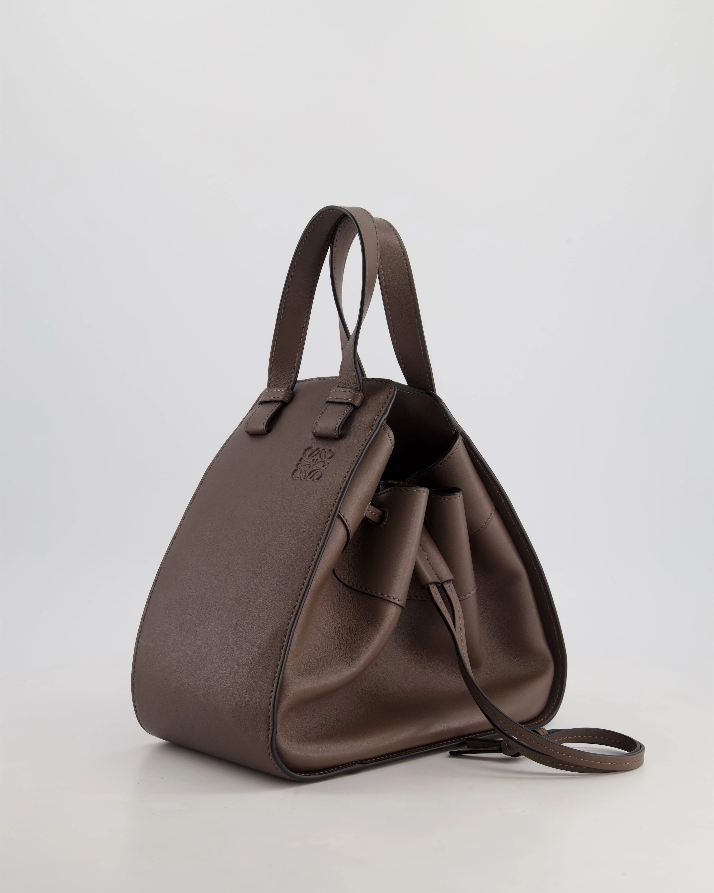 *HOT* Loewe Brown Hammock Small Textured-Leather Shoulder Bag with Silver Hardware  RRP 2,250
