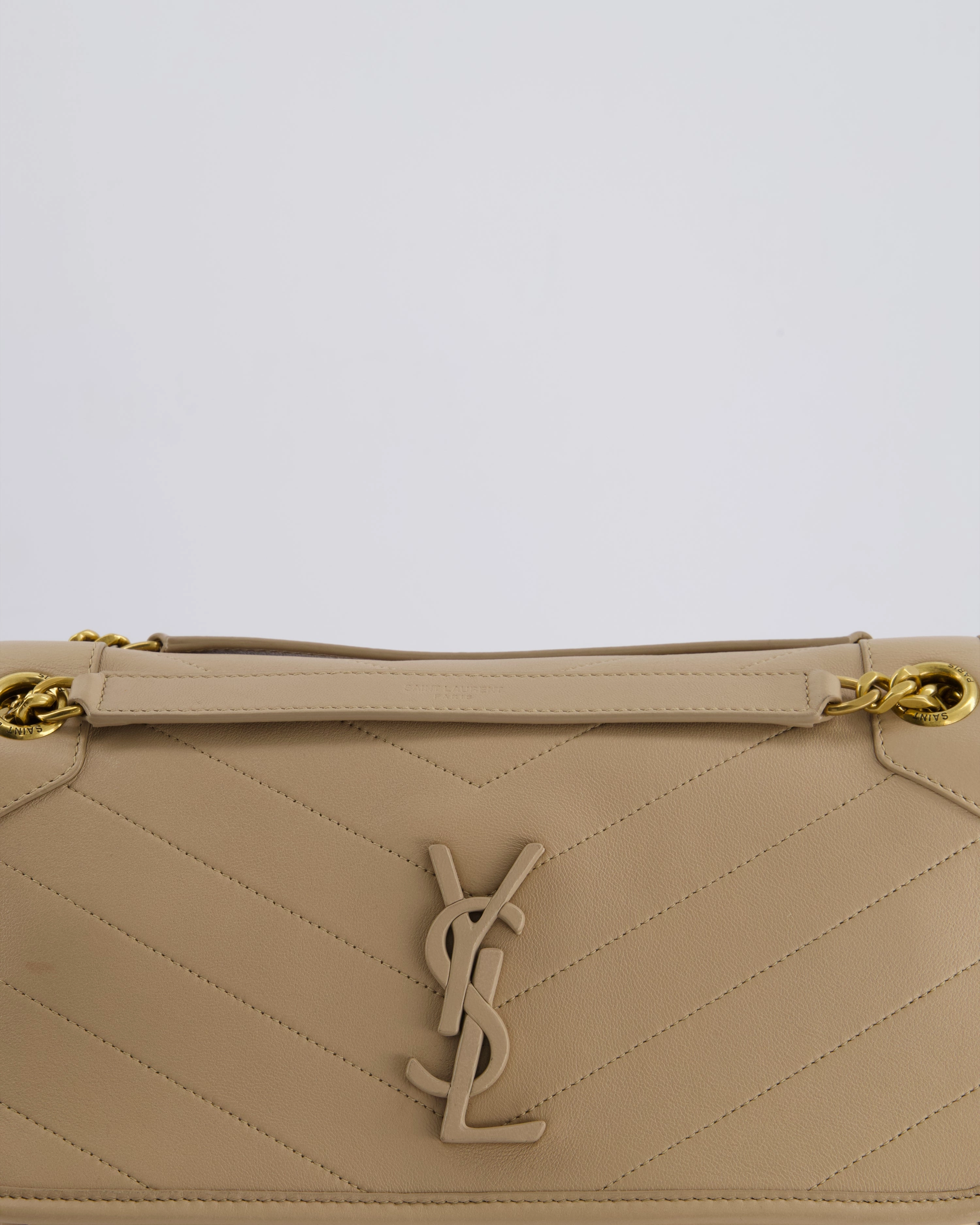 *HOT* Saint Laurent Beige Niki Medium YSL Leather Shoulder Bag in Calfskin Leather with Gold Hardware RRP 2,430