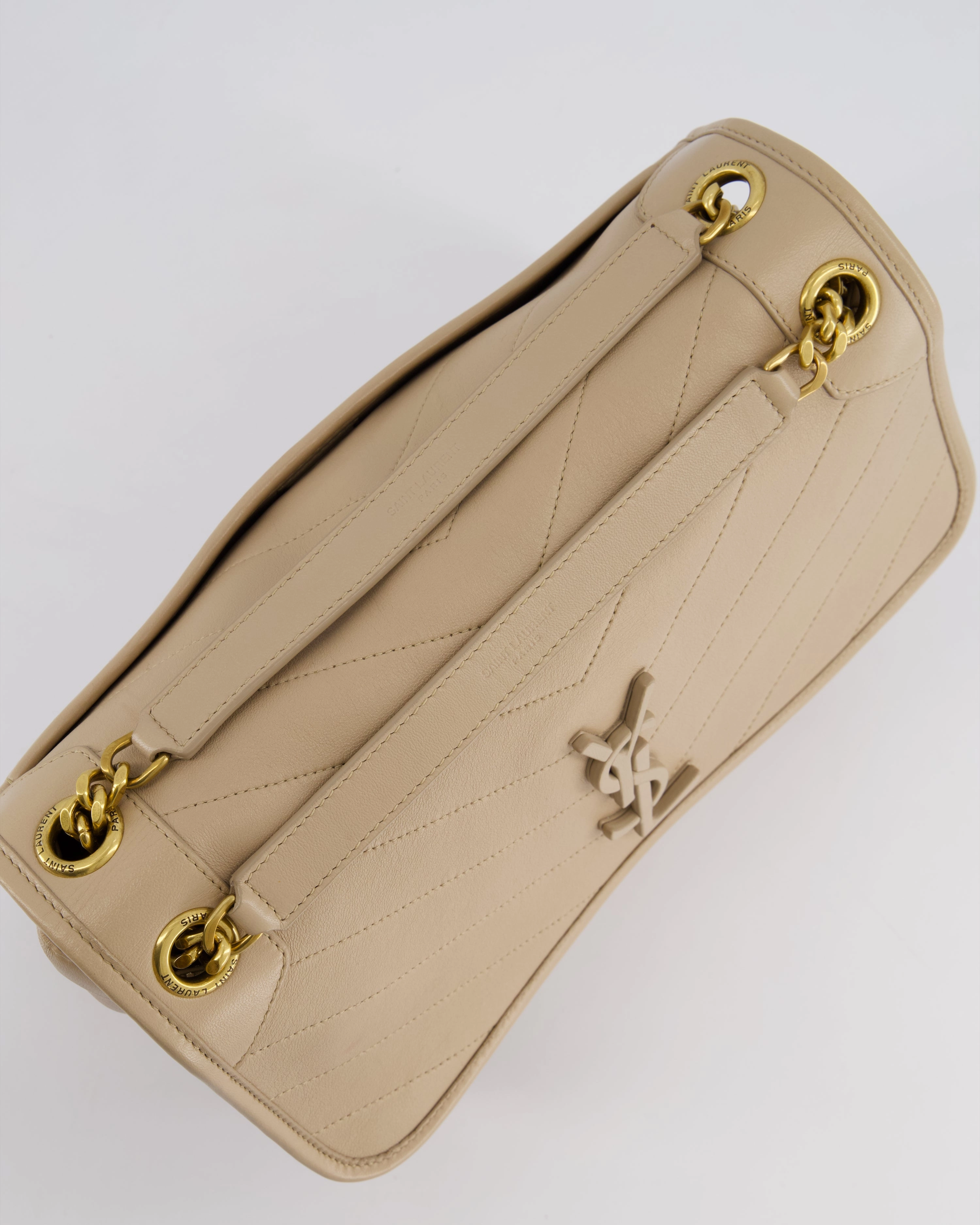*HOT* Saint Laurent Beige Niki Medium YSL Leather Shoulder Bag in Calfskin Leather with Gold Hardware RRP 2,430