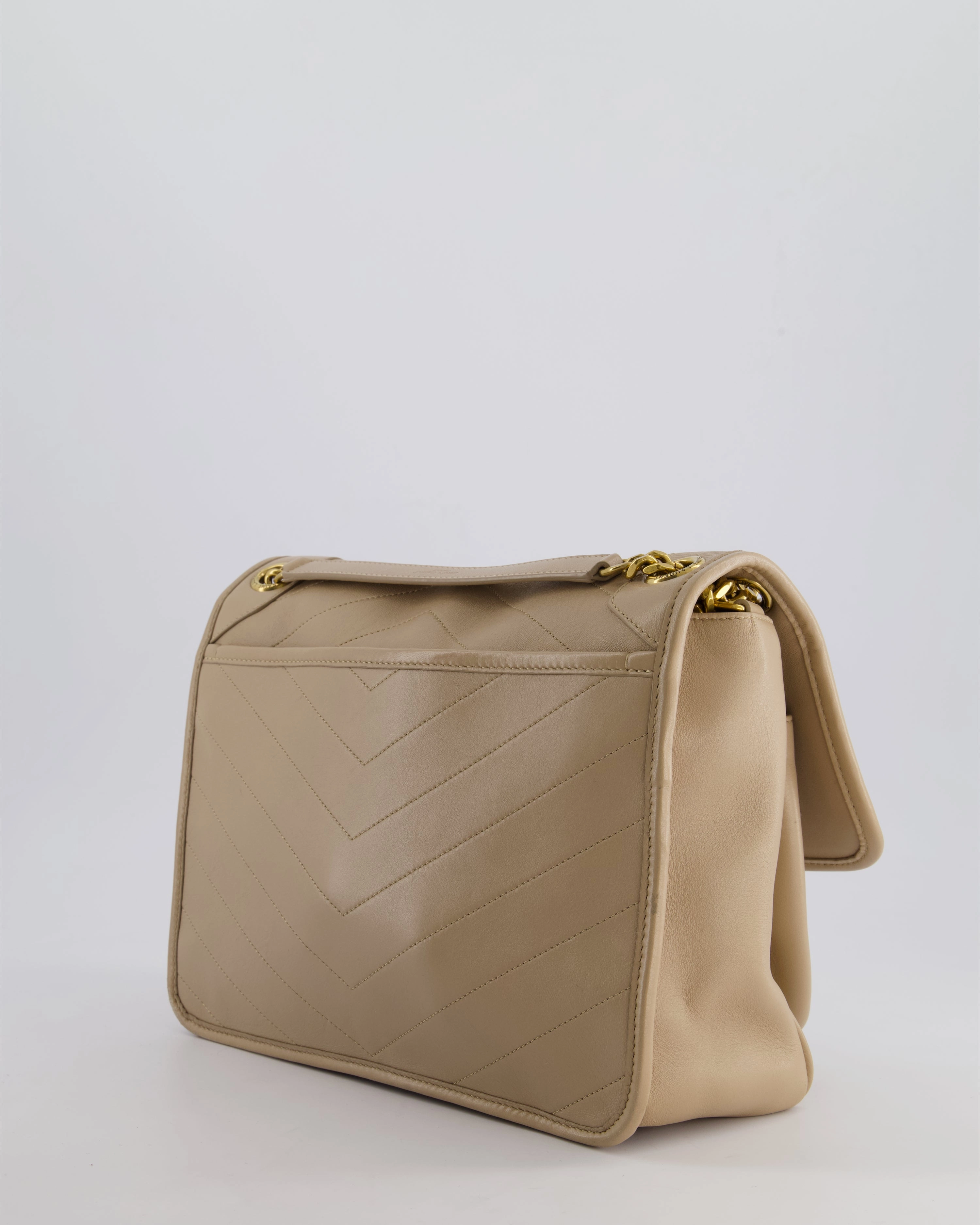 *HOT* Saint Laurent Beige Niki Medium YSL Leather Shoulder Bag in Calfskin Leather with Gold Hardware RRP 2,430