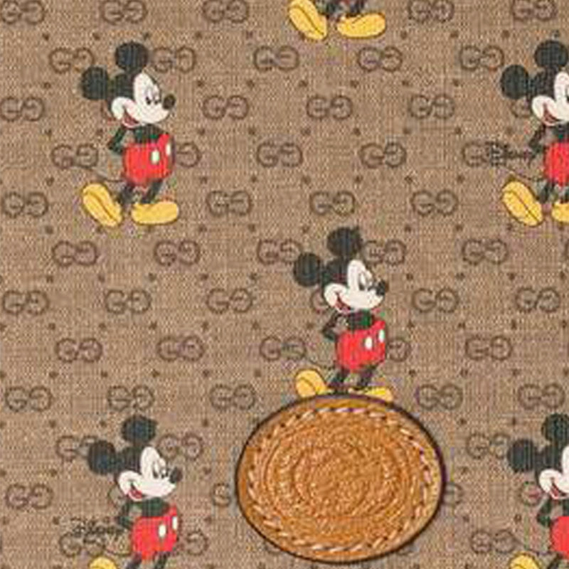 (WMNS) GUCCI x Disney Crossover Mickey Mouse Printing Logo Leather Logo Canvas Saddle Bag Shoulder Messenger Bag Small Unisex Ebony / Brown 602694-HWUBM-8559