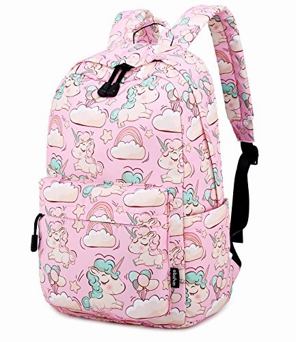 Abshoo Cute Lightweight Kids School Bookbags Unicorn Girls Backpacks With Lunch Bag (Unicorn Pink Set G3)