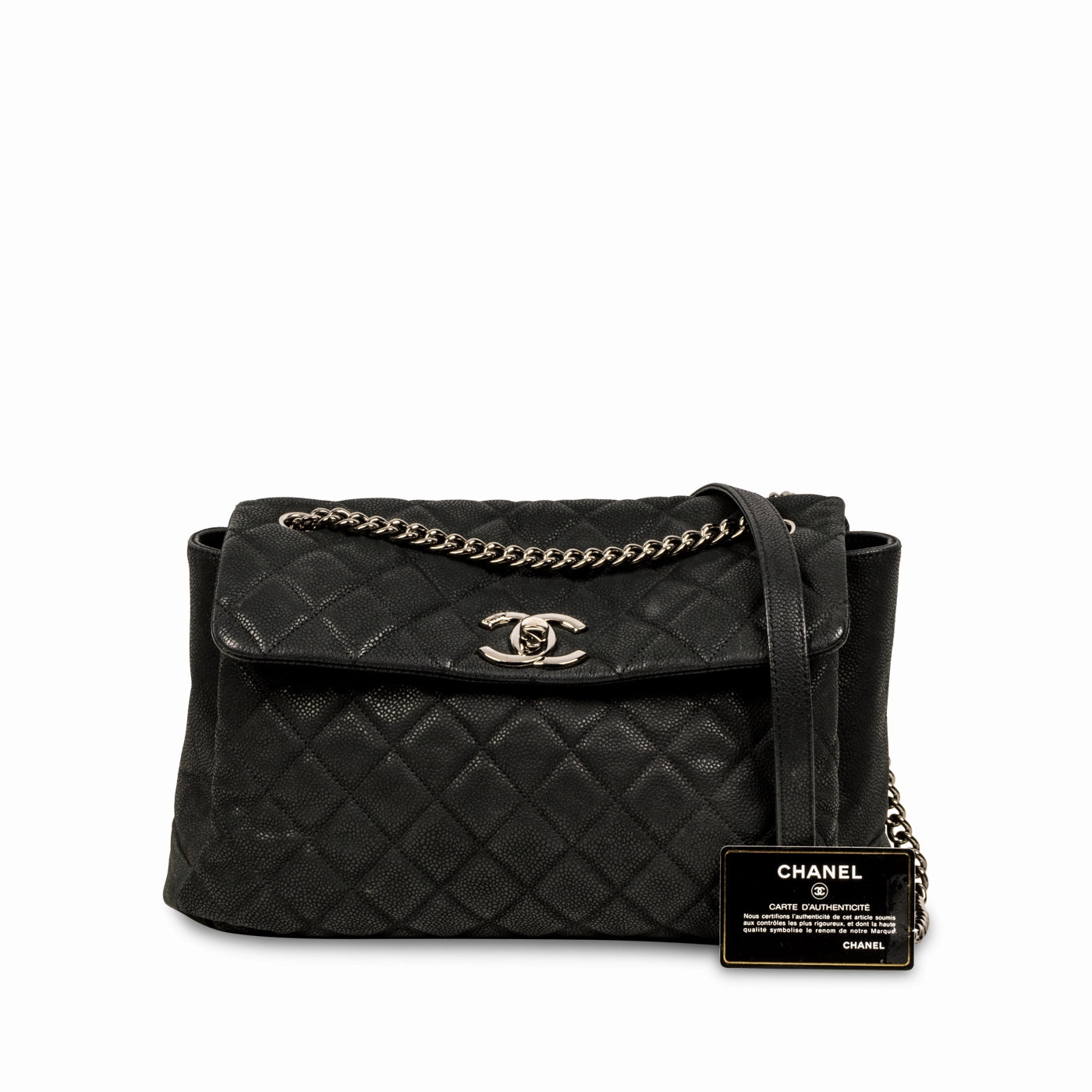 Accordion Shoulder Bag - Matte Caviar