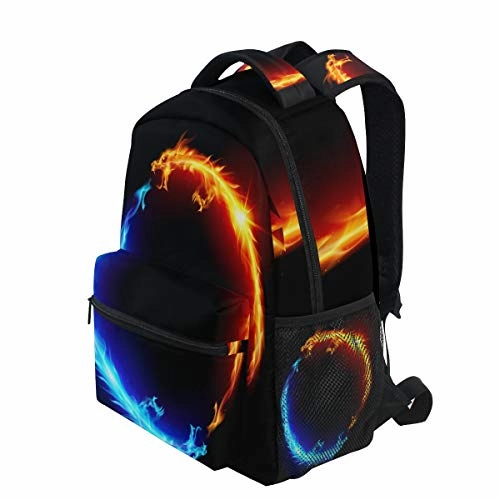 ALAZA Blue Red Fiery Dragon Backpack Daypack College School Travel Shoulder Bag