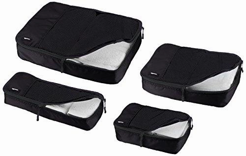 Amazonbasics 4-Piece Packing Cube Set - Small, Medium, Large, And Slim, Black