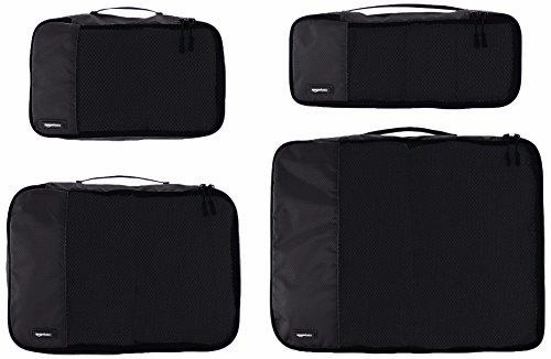 Amazonbasics 4-Piece Packing Cube Set - Small, Medium, Large, And Slim, Black