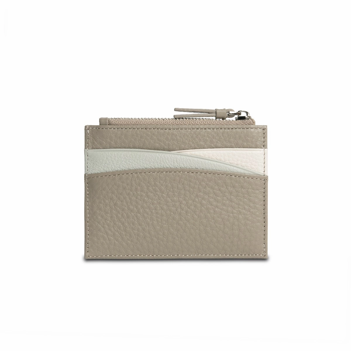 Amber Top Zip Leather Card Holder
