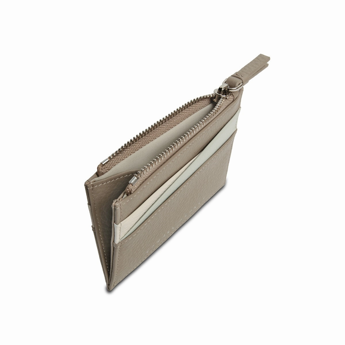 Amber Top Zip Leather Card Holder