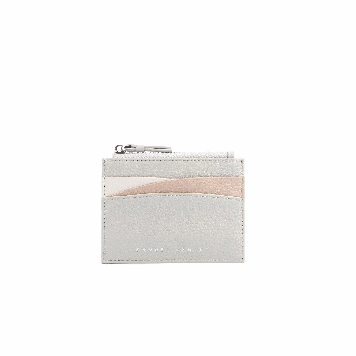 Amber Top Zip Leather Card Holder