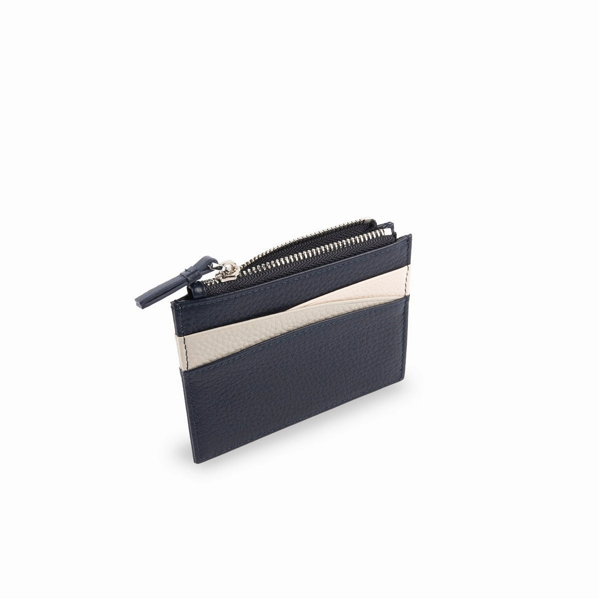 Amber Top Zip Leather Card Holder
