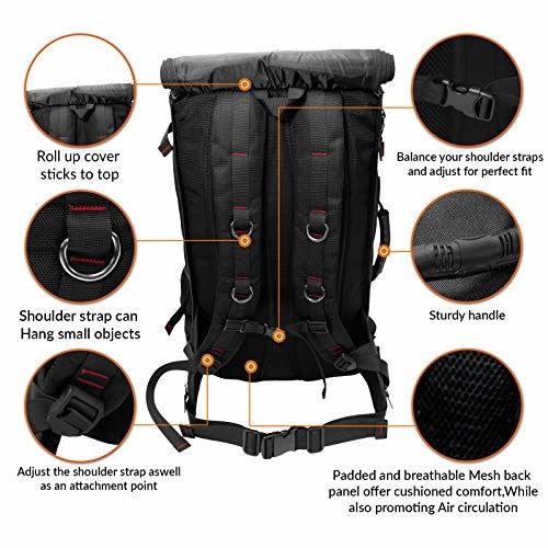 American Stoic Carry On Bag Black - 50L TSA Approved Weekender Bag  Convertible from 19 Laptop Backpack to Carryon Duffel Bag  22x14x9 (43 linear) Inches