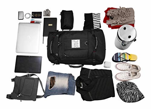 American Stoic Carry On Bag Black - 50L TSA Approved Weekender Bag  Convertible from 19 Laptop Backpack to Carryon Duffel Bag  22x14x9 (43 linear) Inches
