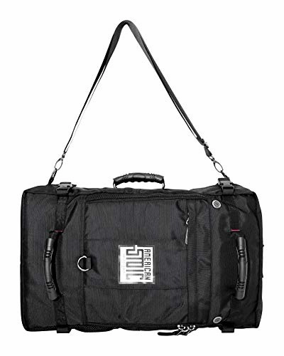 American Stoic Carry On Bag Black - 50L TSA Approved Weekender Bag  Convertible from 19 Laptop Backpack to Carryon Duffel Bag  22x14x9 (43 linear) Inches