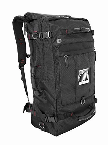 American Stoic Carry On Bag Black - 50L TSA Approved Weekender Bag  Convertible from 19 Laptop Backpack to Carryon Duffel Bag  22x14x9 (43 linear) Inches