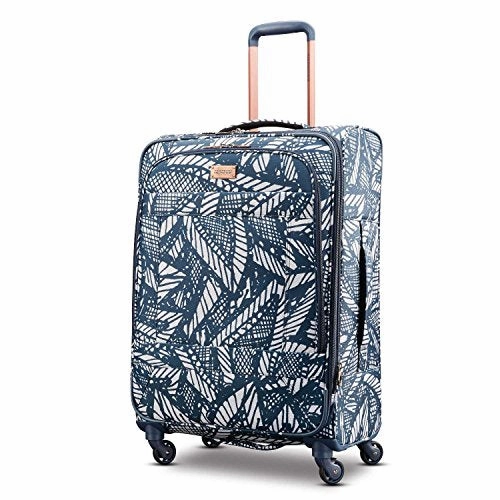 American Tourister Checked-Medium, Floral Indigo Sand