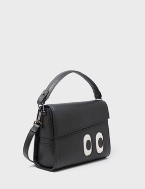 Anastasio Mini Crossbody Handbag Black Leather - Look Up 