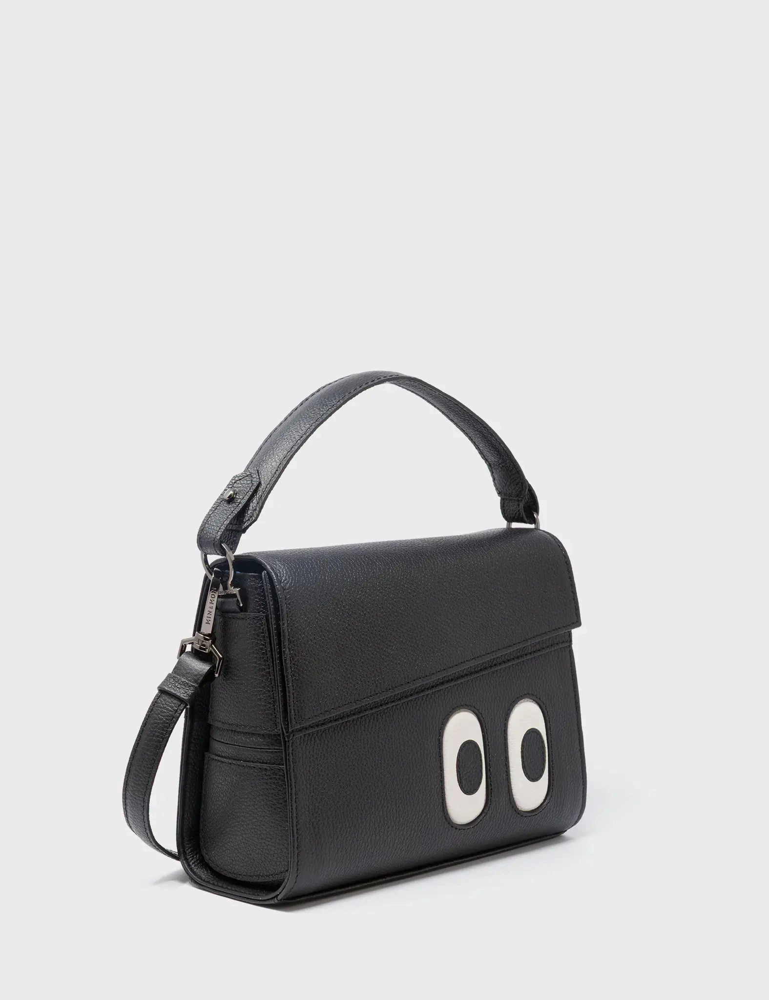 Anastasio Mini Crossbody Handbag Black Leather - Look Up 