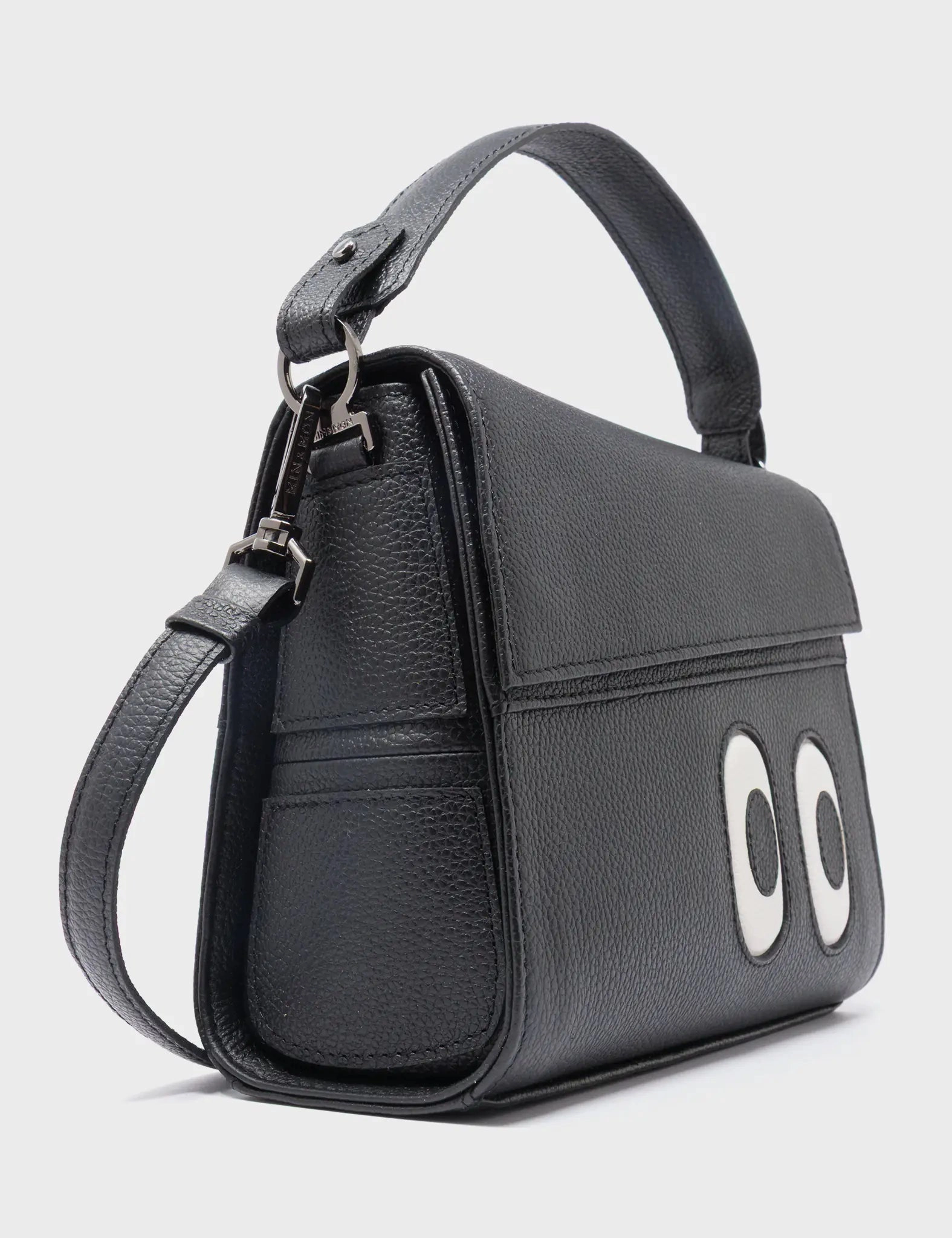 Anastasio Mini Crossbody Handbag Black Leather - Look Up 
