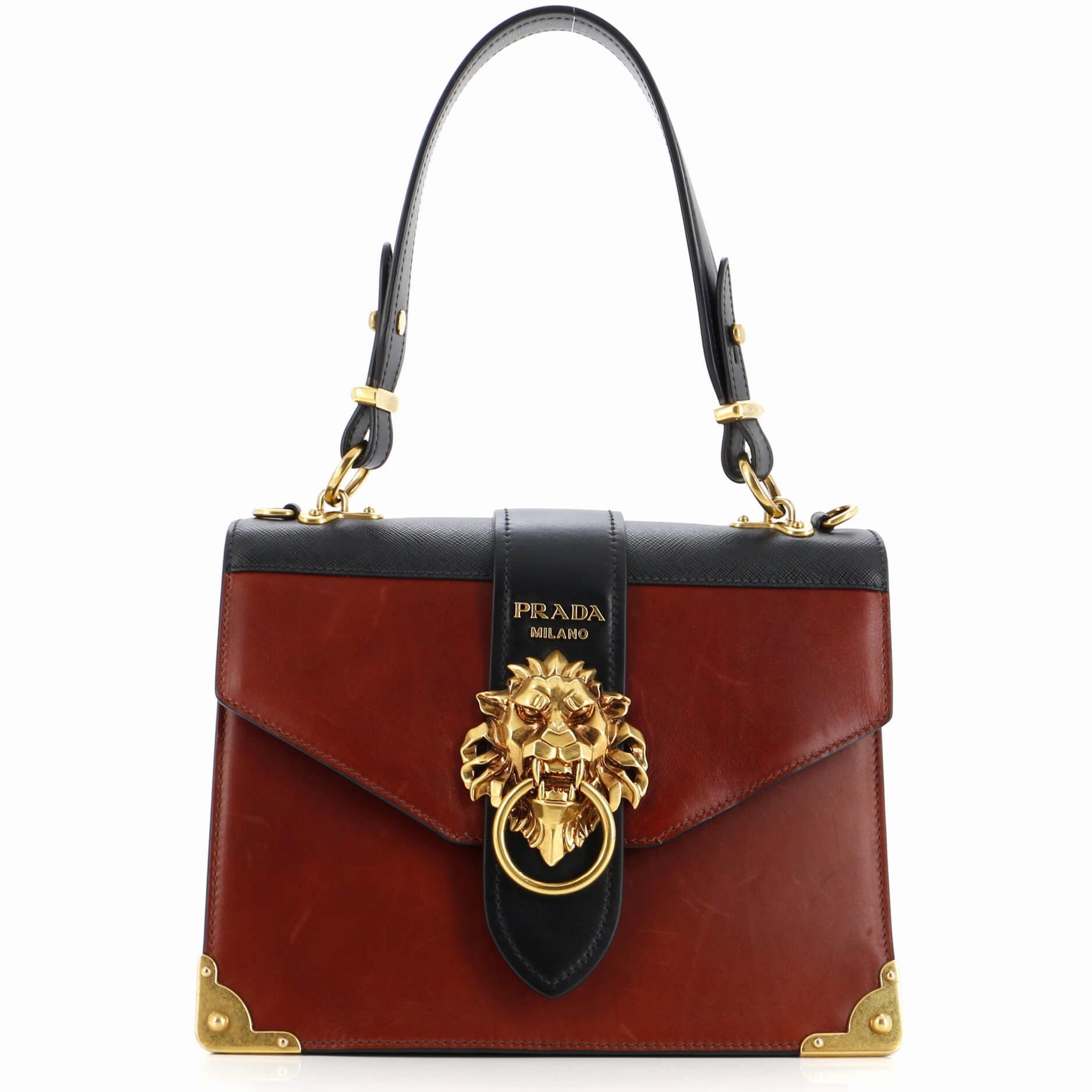 Animalier Cahier Convertible Shoulder Bag City Calf and Saffiano Medium