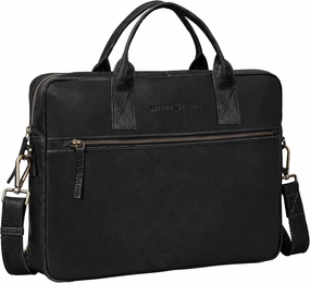 ANTONIO VALERIA Andy Washed Leather Laptop Messenger Bag for Men
