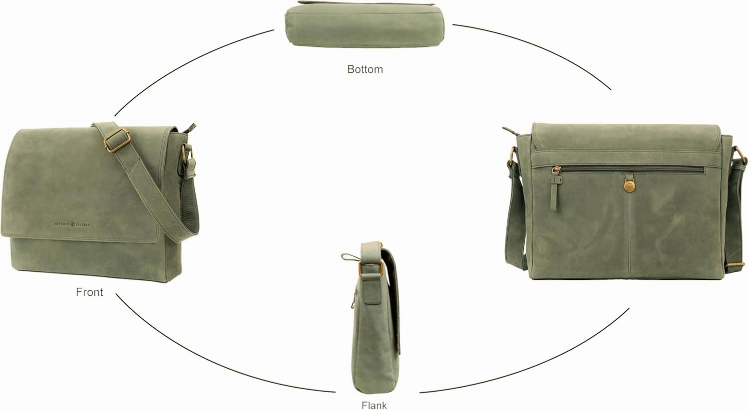 Antonio Valeria Robert Premium Leather Messenger Bag for Men