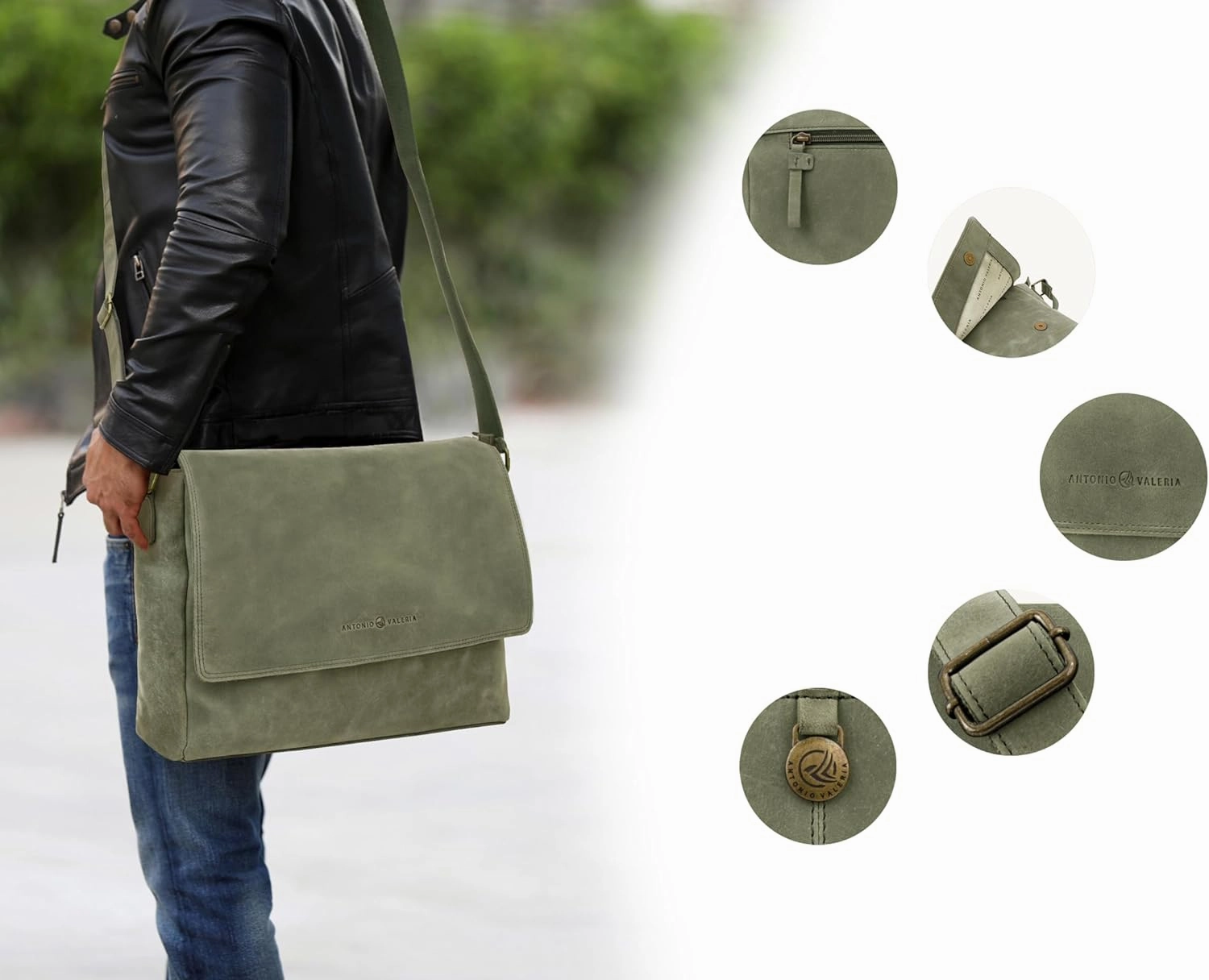 Antonio Valeria Robert Premium Leather Messenger Bag for Men