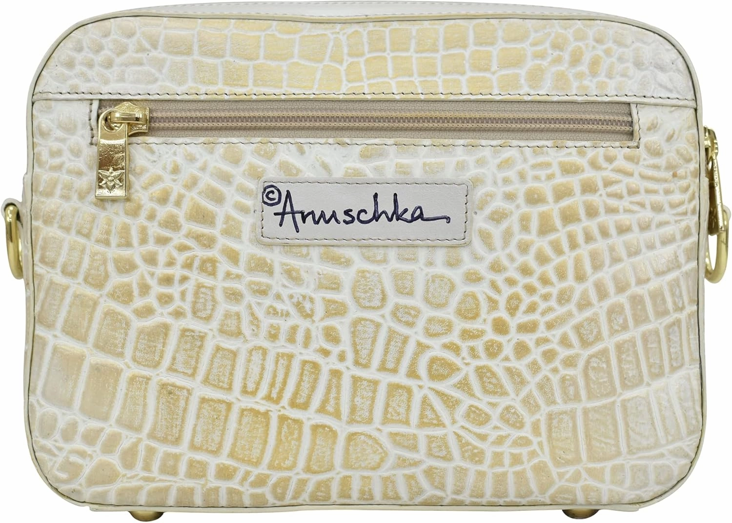 Anuschka Women's Original Hand-Painted Leather Twin Top Messenger