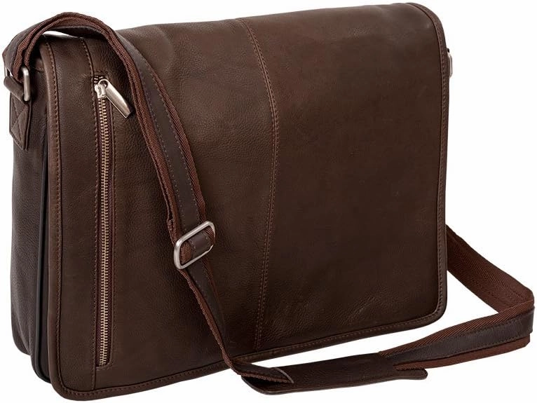 Atlanta 15.6" Laptop Briefcase | Buffalo Leather | Shoulder Bag for Men Women Brown