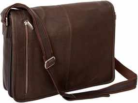 Atlanta 15.6" Laptop Briefcase | Buffalo Leather | Shoulder Bag for Men Women Brown