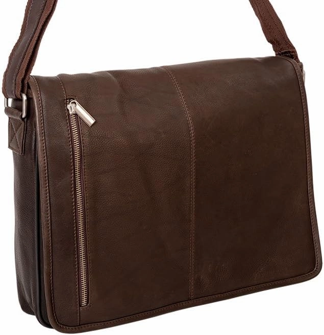 Atlanta 15.6" Laptop Briefcase | Buffalo Leather | Shoulder Bag for Men Women Brown
