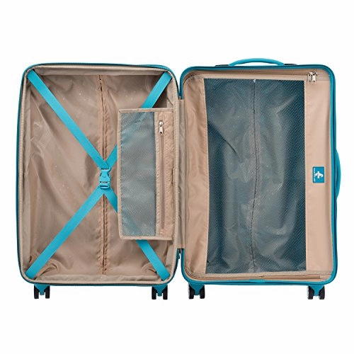 Atlantic Ultra Lite 4 Hardside 21 and 24-Inch Expandable Spinners, Travel Pillow (Turquoise Blue)
