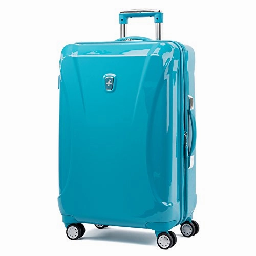 Atlantic Ultra Lite 4 Hardside 21 and 24-Inch Expandable Spinners, Travel Pillow (Turquoise Blue)