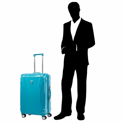 Atlantic Ultra Lite 4 Hardside 21 and 24-Inch Expandable Spinners, Travel Pillow (Turquoise Blue)