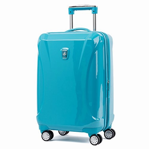 Atlantic Ultra Lite 4 Hardside 21 and 24-Inch Expandable Spinners, Travel Pillow (Turquoise Blue)