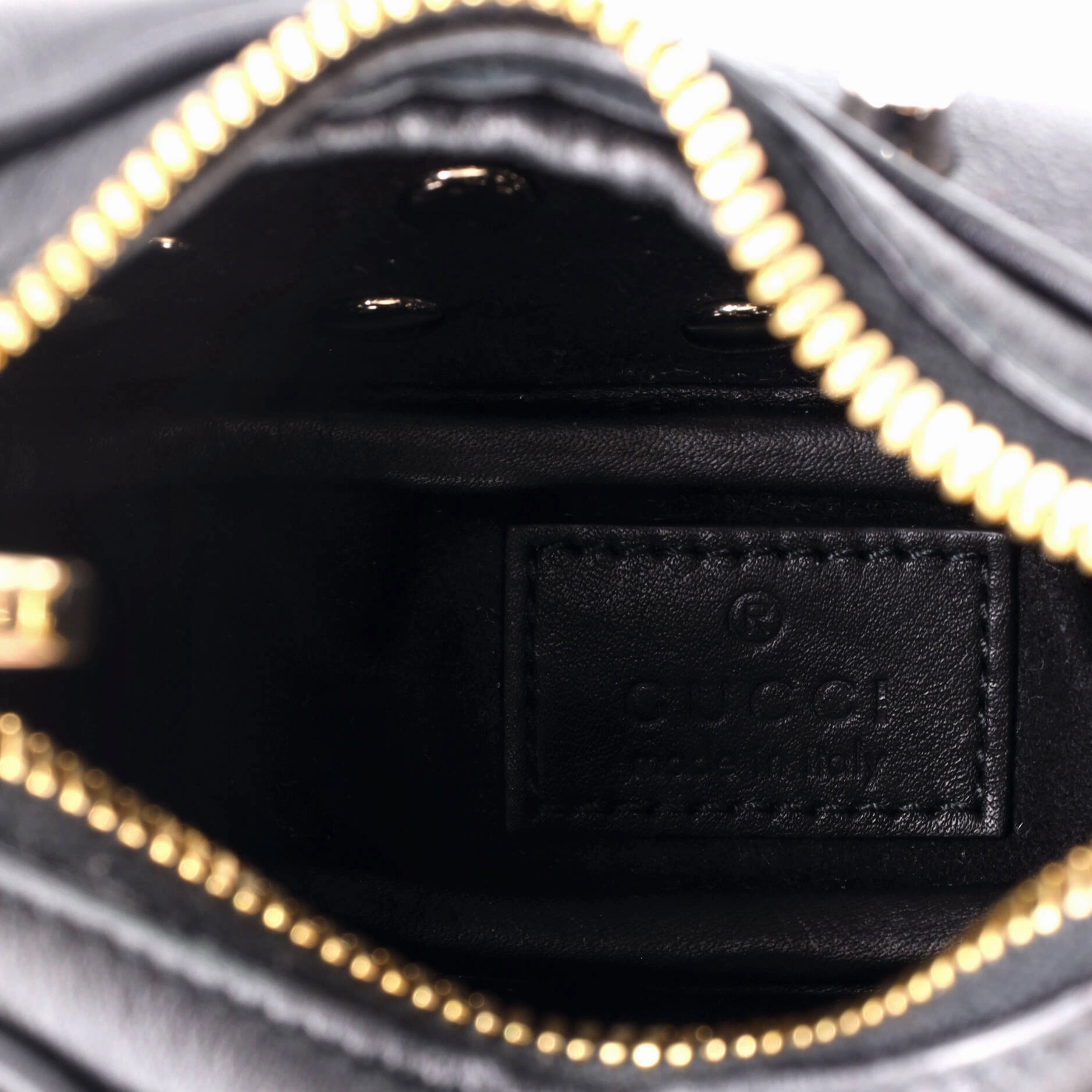Attache Shoulder Bag Grommet Embellished Leather Mini