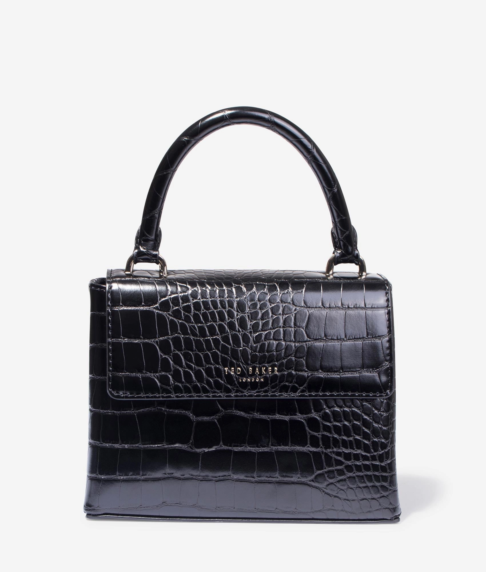 Aynaya croc effect small top handle tote