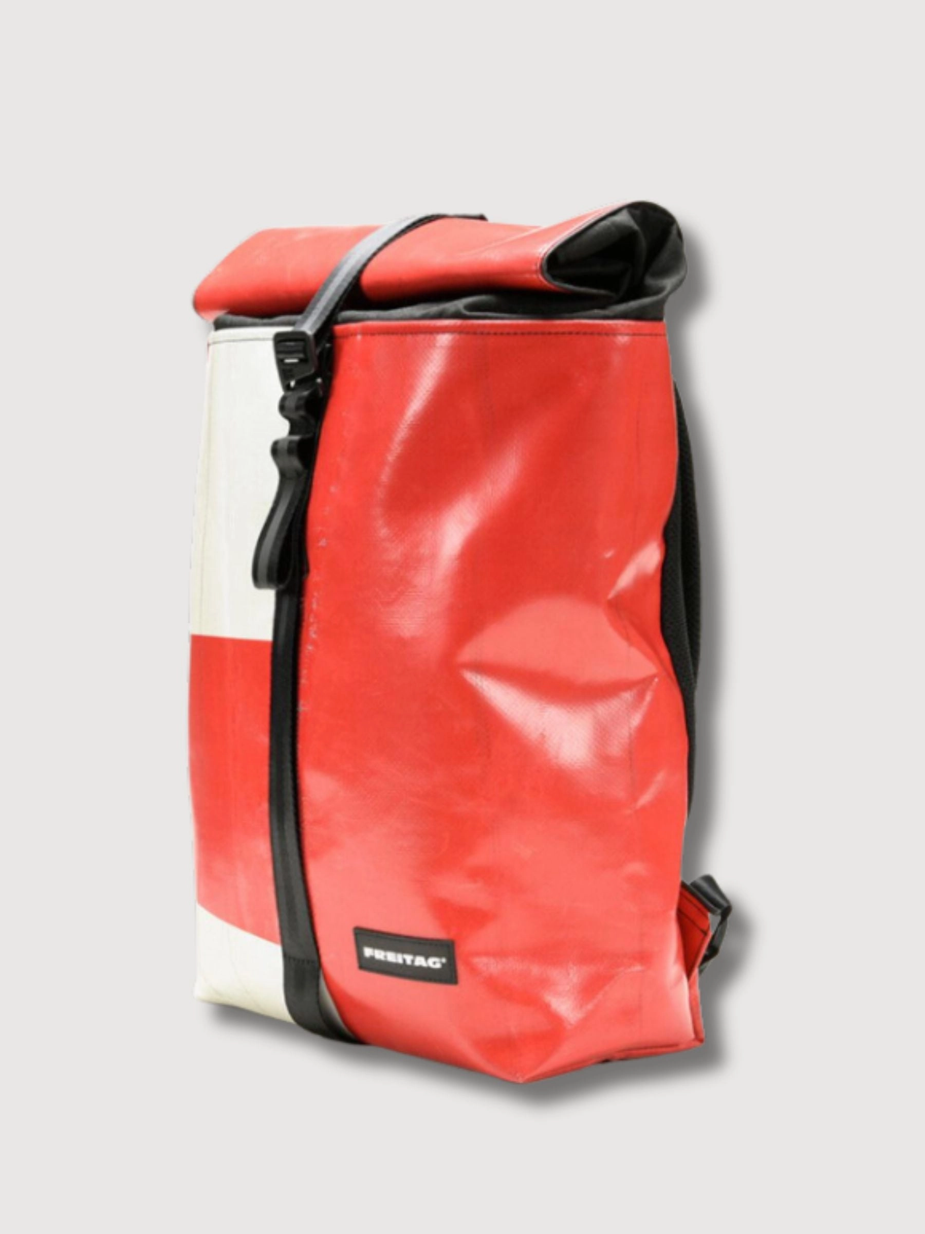Backpack F155 Clapton Red & White In Used Truck Tarps | Freitag