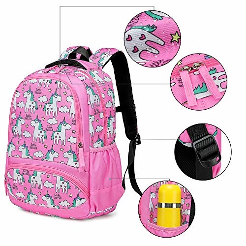 Backpack for Girls, CAMTOP Preschool Backpack with Lunch Box Toddler Kids School Bag Set (Pink-2)