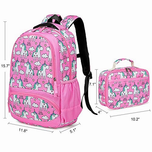Backpack for Girls, CAMTOP Preschool Backpack with Lunch Box Toddler Kids School Bag Set (Pink-2)