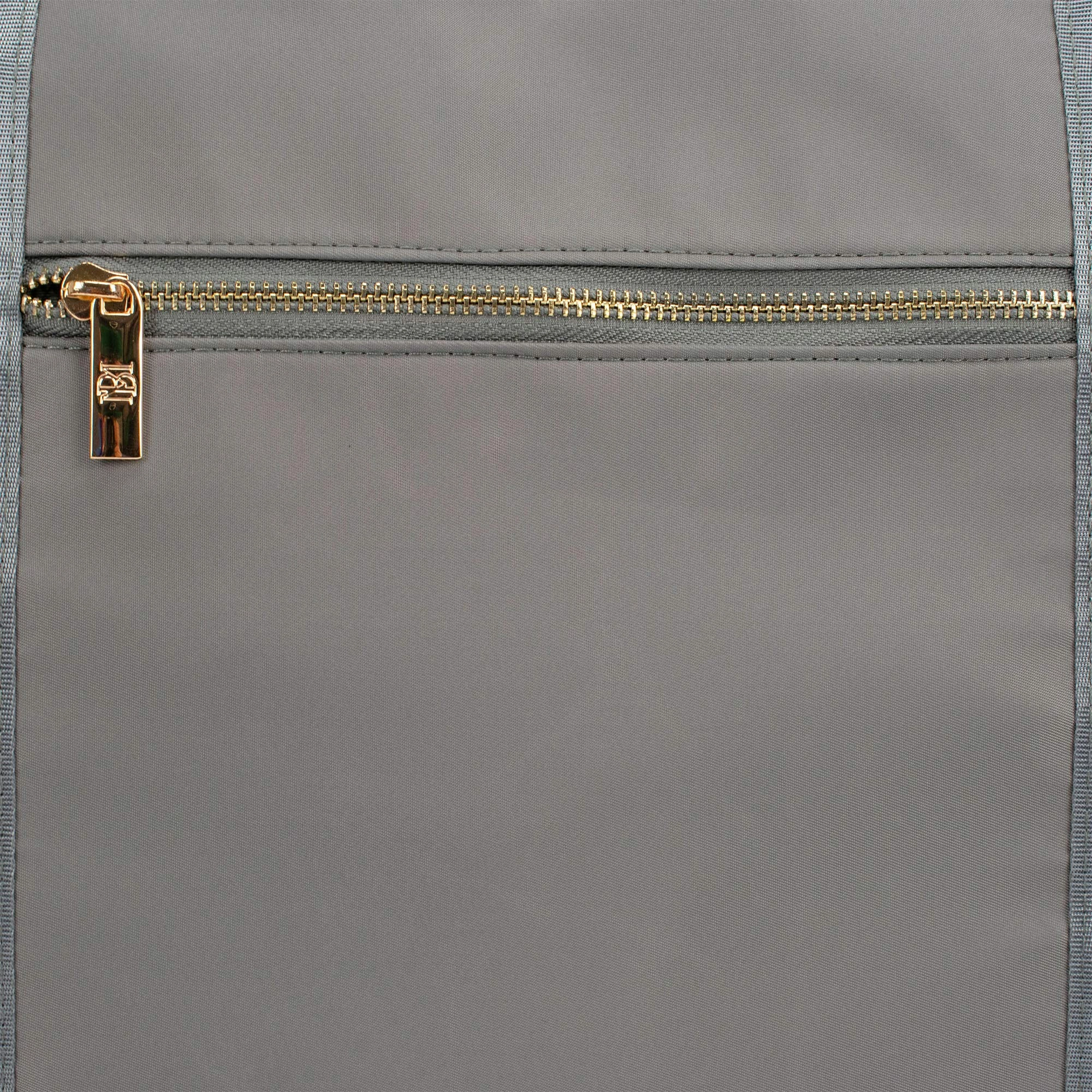 BADGLEY MISCHKA Nylon Travel Tote Weekender Bag - Lightweight Packable Travel Bag (Grey)