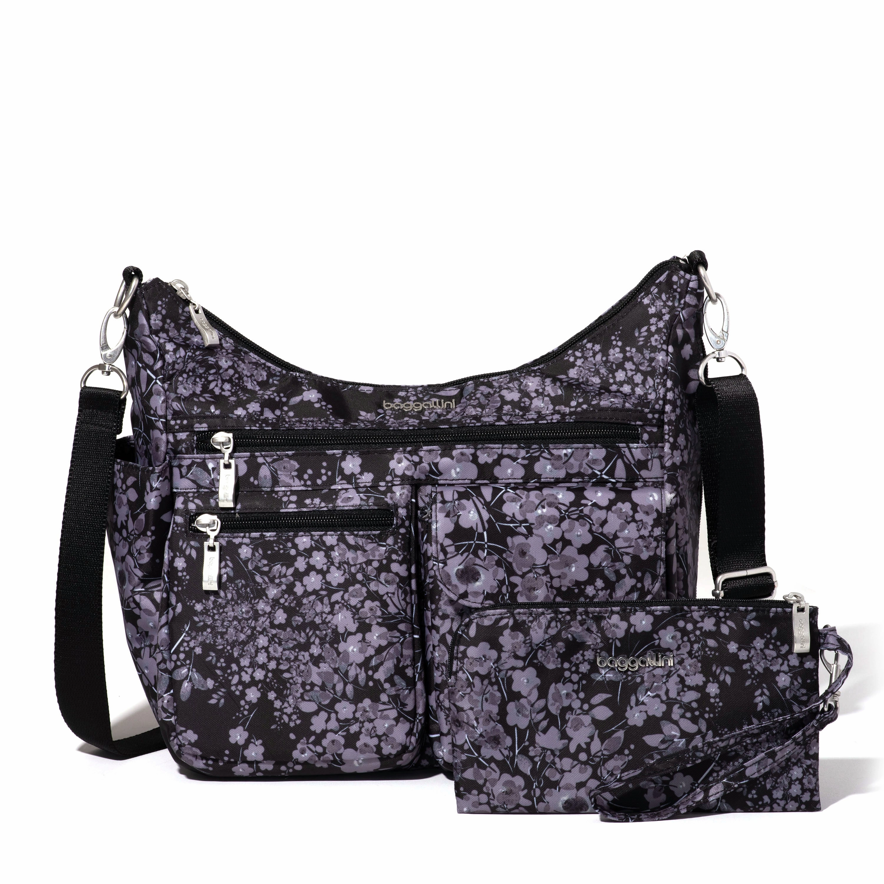 baggallini Women's Modern Everywhere Hobo Crossbody Bag with Wristlet